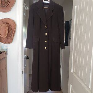 Evan-Picone 100% Wool Coat, Chocolate Brown, Size 4